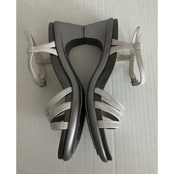 Womens abeo Bio System Grace Sandal Heel Orthotic Shoes Silver Glitz WN8.5 EUC - Picture 3 of 8